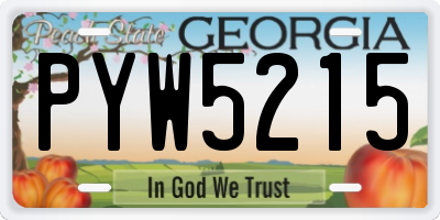GA license plate PYW5215
