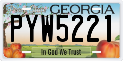 GA license plate PYW5221