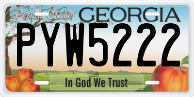 GA license plate PYW5222