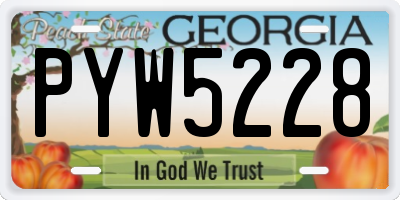 GA license plate PYW5228