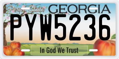 GA license plate PYW5236