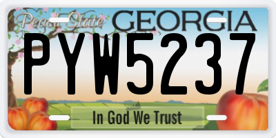 GA license plate PYW5237