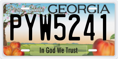 GA license plate PYW5241