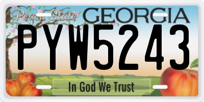GA license plate PYW5243