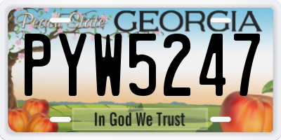GA license plate PYW5247