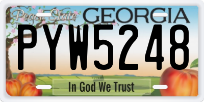 GA license plate PYW5248