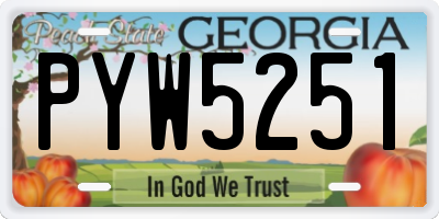 GA license plate PYW5251