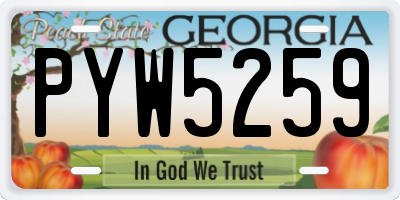 GA license plate PYW5259