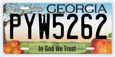 GA license plate PYW5262