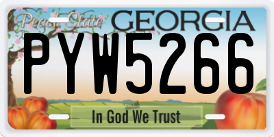 GA license plate PYW5266