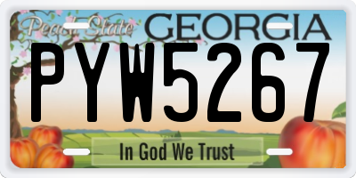 GA license plate PYW5267
