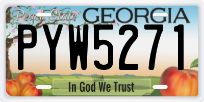 GA license plate PYW5271
