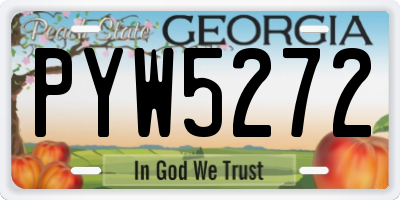 GA license plate PYW5272