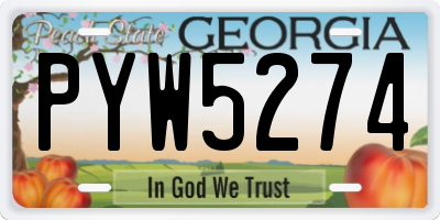 GA license plate PYW5274