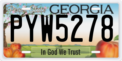 GA license plate PYW5278