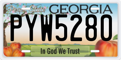 GA license plate PYW5280