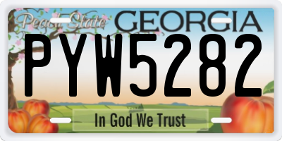 GA license plate PYW5282