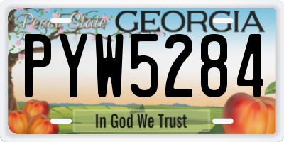 GA license plate PYW5284