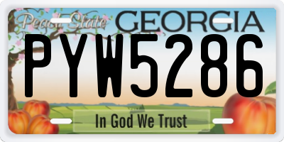 GA license plate PYW5286