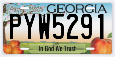 GA license plate PYW5291
