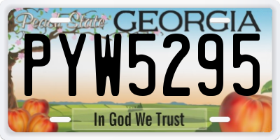 GA license plate PYW5295