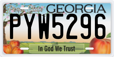 GA license plate PYW5296