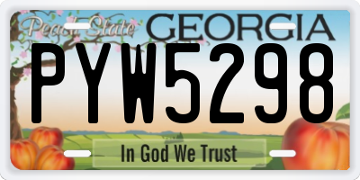 GA license plate PYW5298