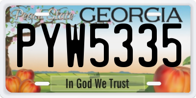GA license plate PYW5335