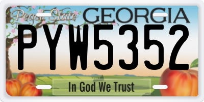 GA license plate PYW5352