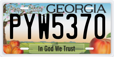 GA license plate PYW5370