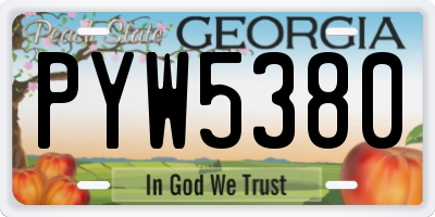 GA license plate PYW5380