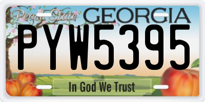 GA license plate PYW5395