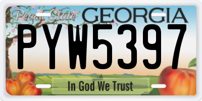GA license plate PYW5397