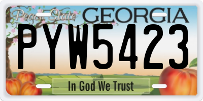 GA license plate PYW5423