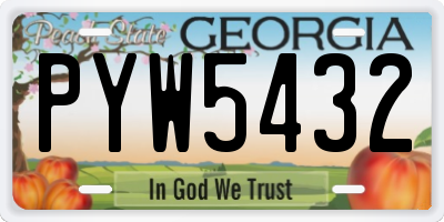 GA license plate PYW5432