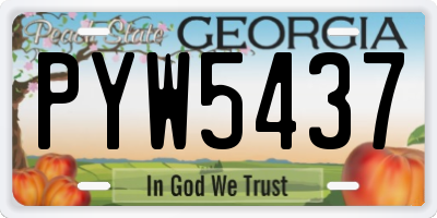 GA license plate PYW5437