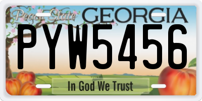 GA license plate PYW5456