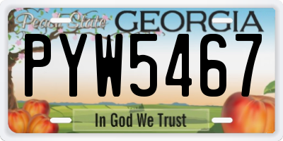 GA license plate PYW5467