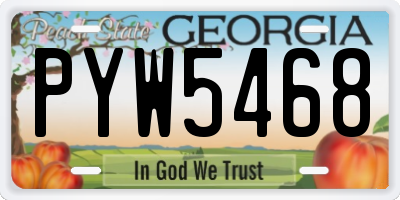 GA license plate PYW5468