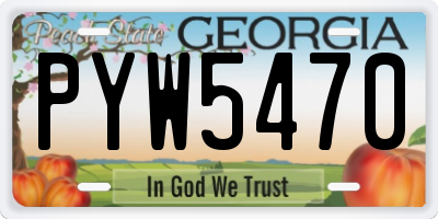 GA license plate PYW5470