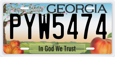 GA license plate PYW5474