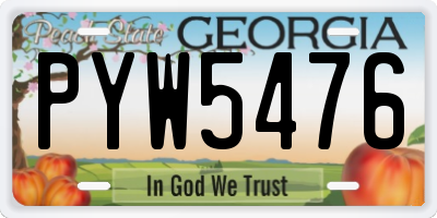 GA license plate PYW5476
