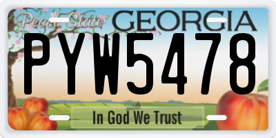 GA license plate PYW5478