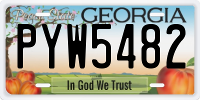 GA license plate PYW5482
