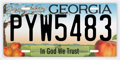 GA license plate PYW5483