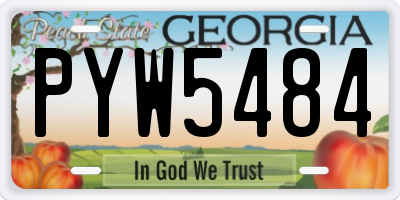 GA license plate PYW5484