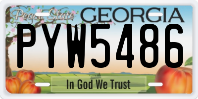 GA license plate PYW5486