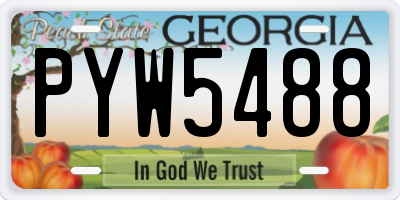 GA license plate PYW5488