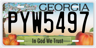 GA license plate PYW5497