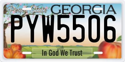 GA license plate PYW5506
